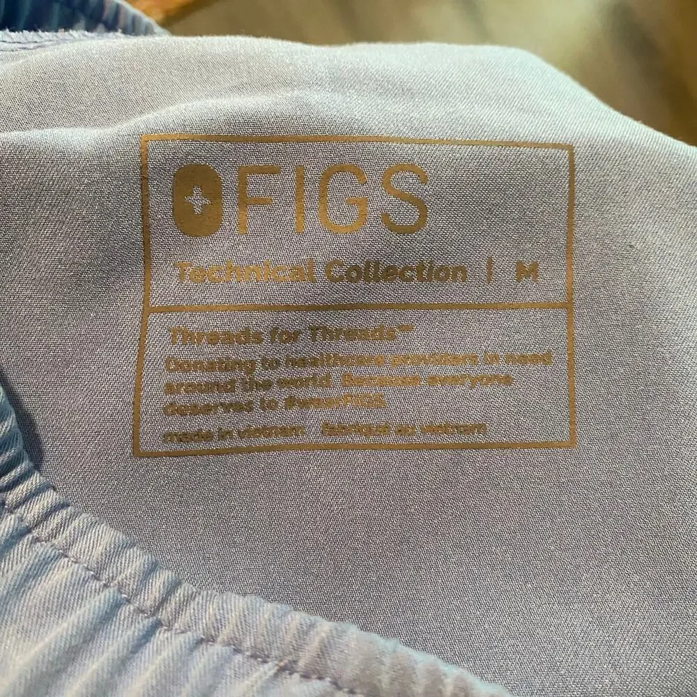 FIGS Ceil Blue Leon Top Tansen Jogger Pants Scrub Set Uniform Men's size Medium
